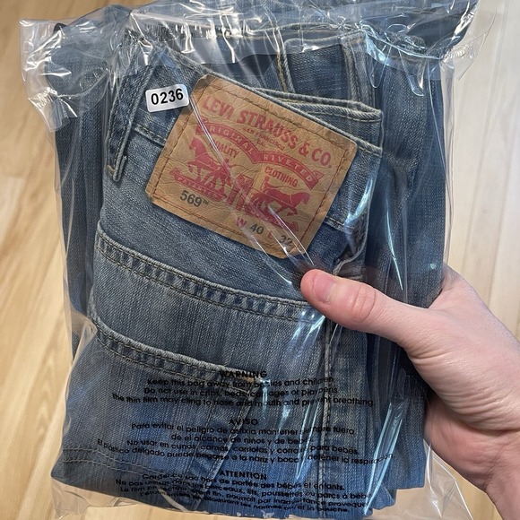 Levi's 569 Loose Straight Fit Jeans Men's 40x32 Medium Wash Western Cowboy 60$ - Picture 6 of 6